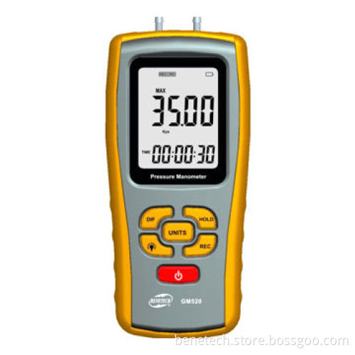 Differential Pressure Manometer with Zero Adjust, Offset and DIF Functions